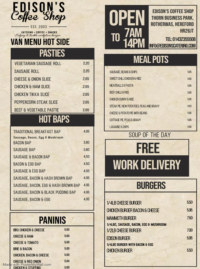 Van Menu 2 of 2 May 2024